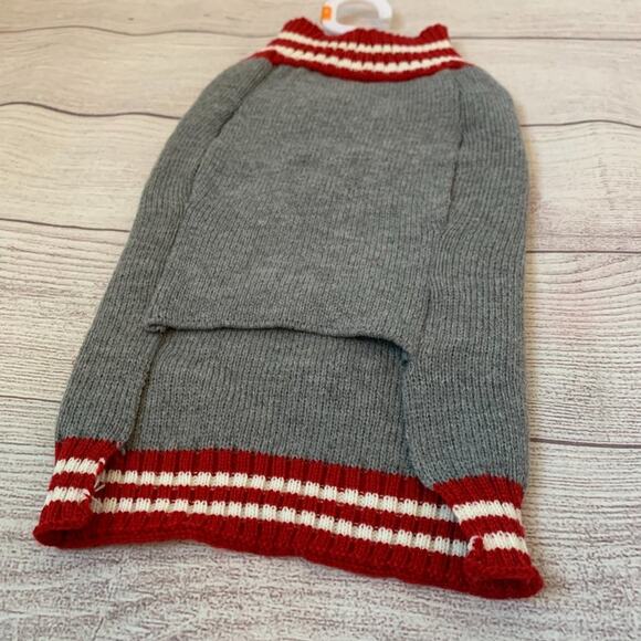 Christmas Dog Sweater Holiday HO HO HO Snowflake Santa Jingle Bell Fab Dog Sz M - Picture 4 of 13